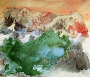 traditional Painting - Chang dai chien mist at dawn 1974 traditional Chinese